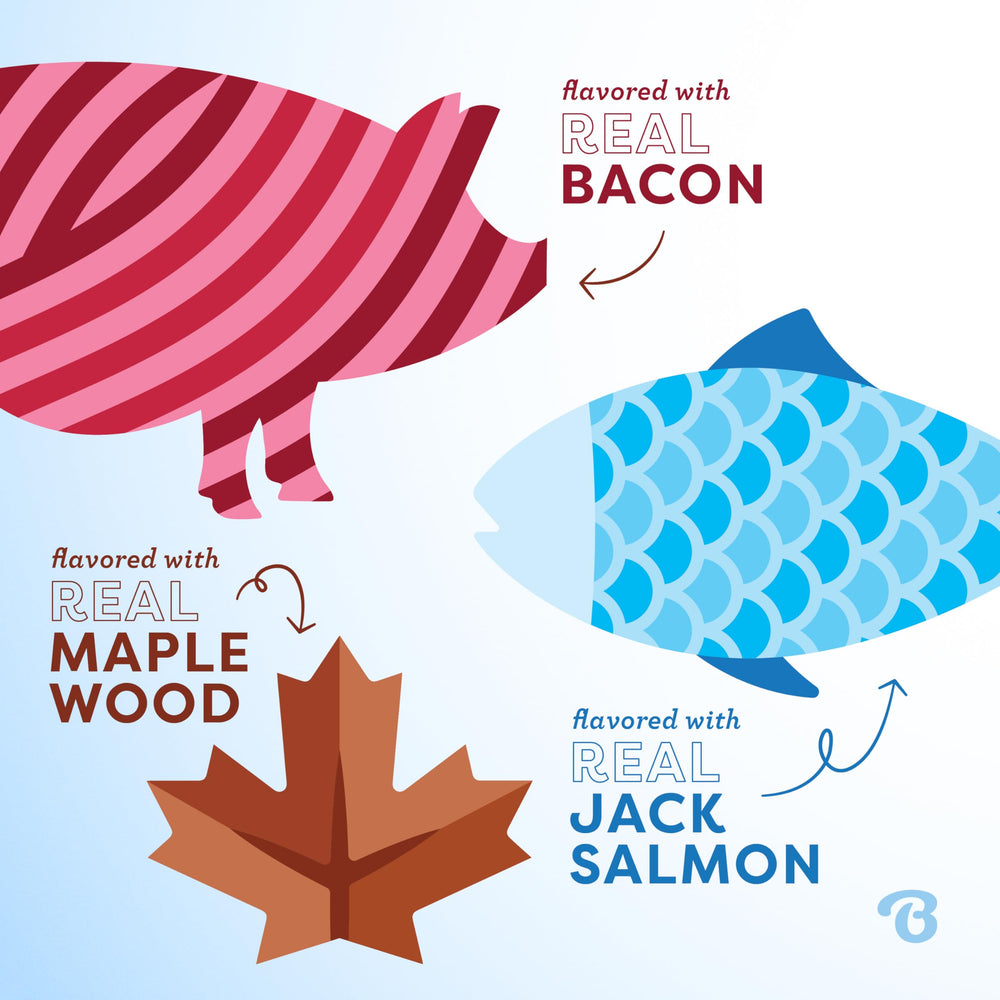 Benebone Puppy 4-Pack saveur bacon réelle pour attirer l’attention et l’envie de mâcher.