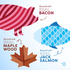 Benebone Puppy 4-Pack saveur bacon réelle pour attirer l’attention et l’envie de mâcher.
