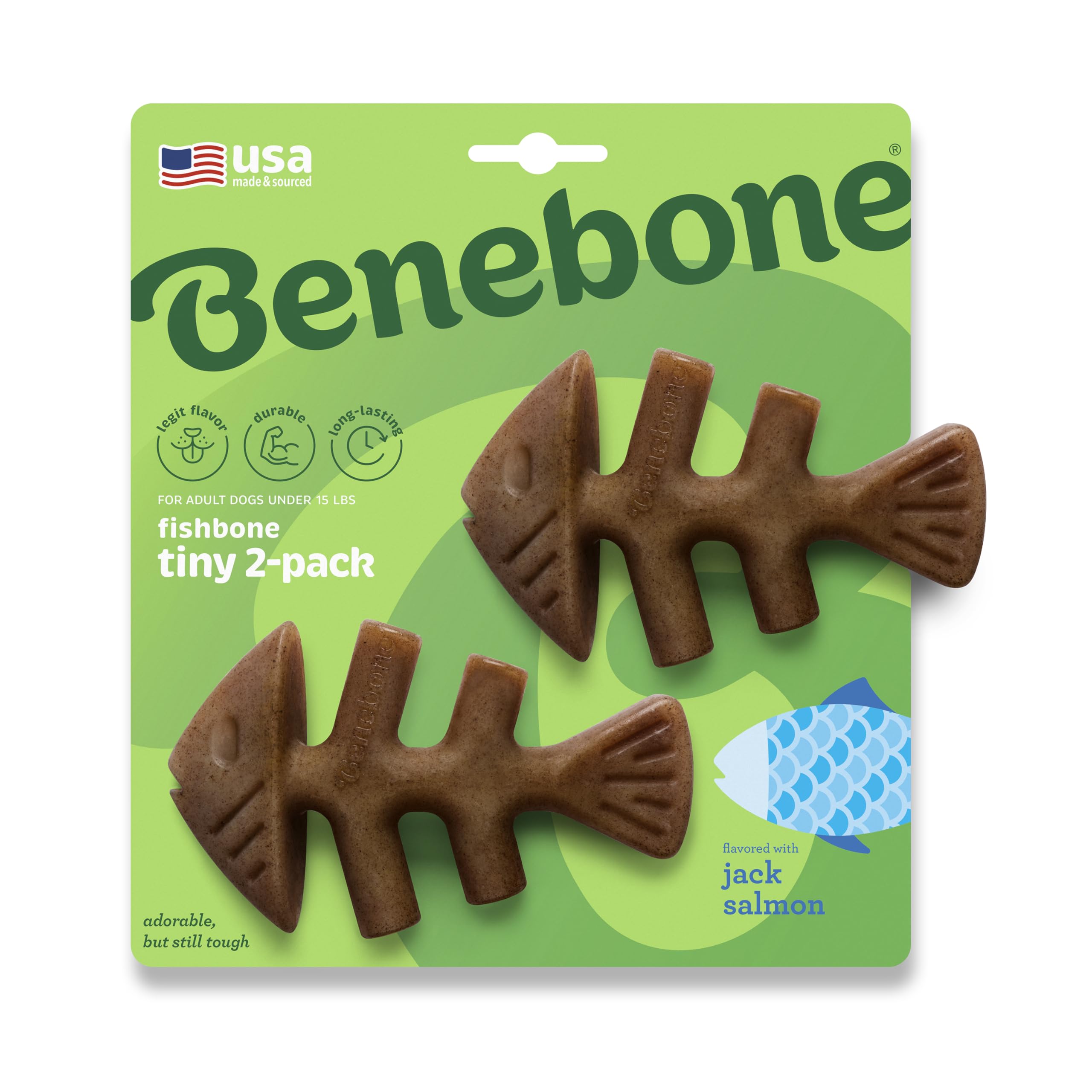 Benebone Tiny 2-Pack Poisson réel arôme: goût authentique pour stimuler les jeux