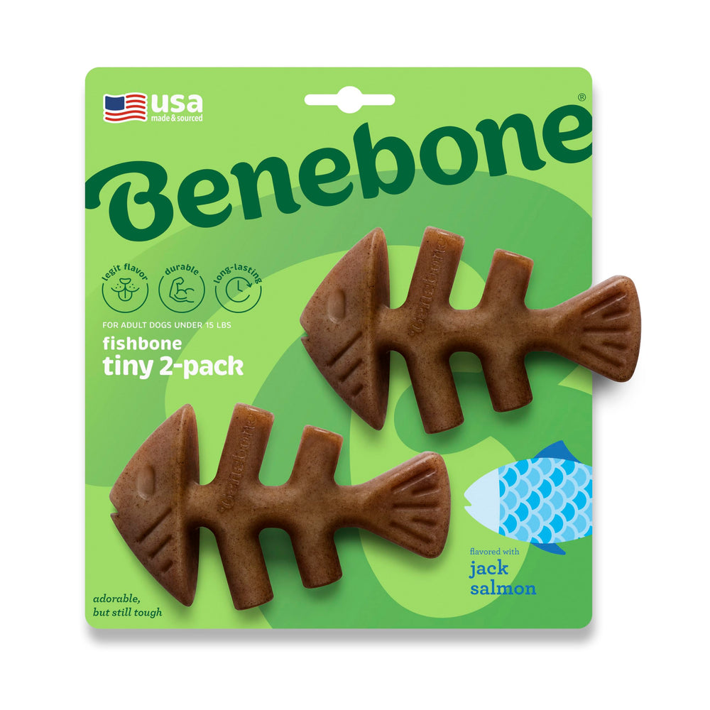 Benebone Tiny 2-Pack Poisson réel arôme: goût authentique pour stimuler les jeux