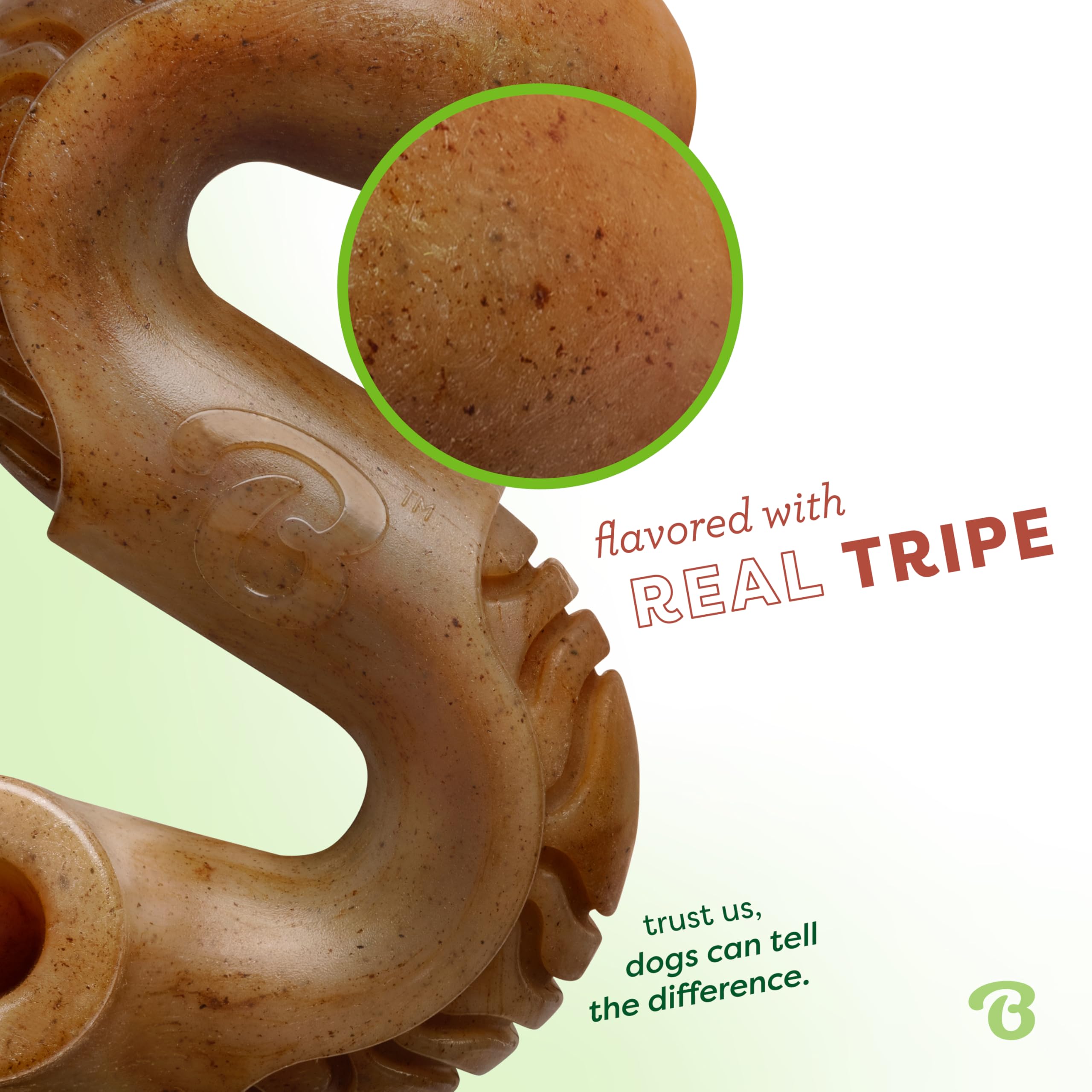 Benebone Tripe Goût réel sans odeur : saveur authentique sans odeur forte.