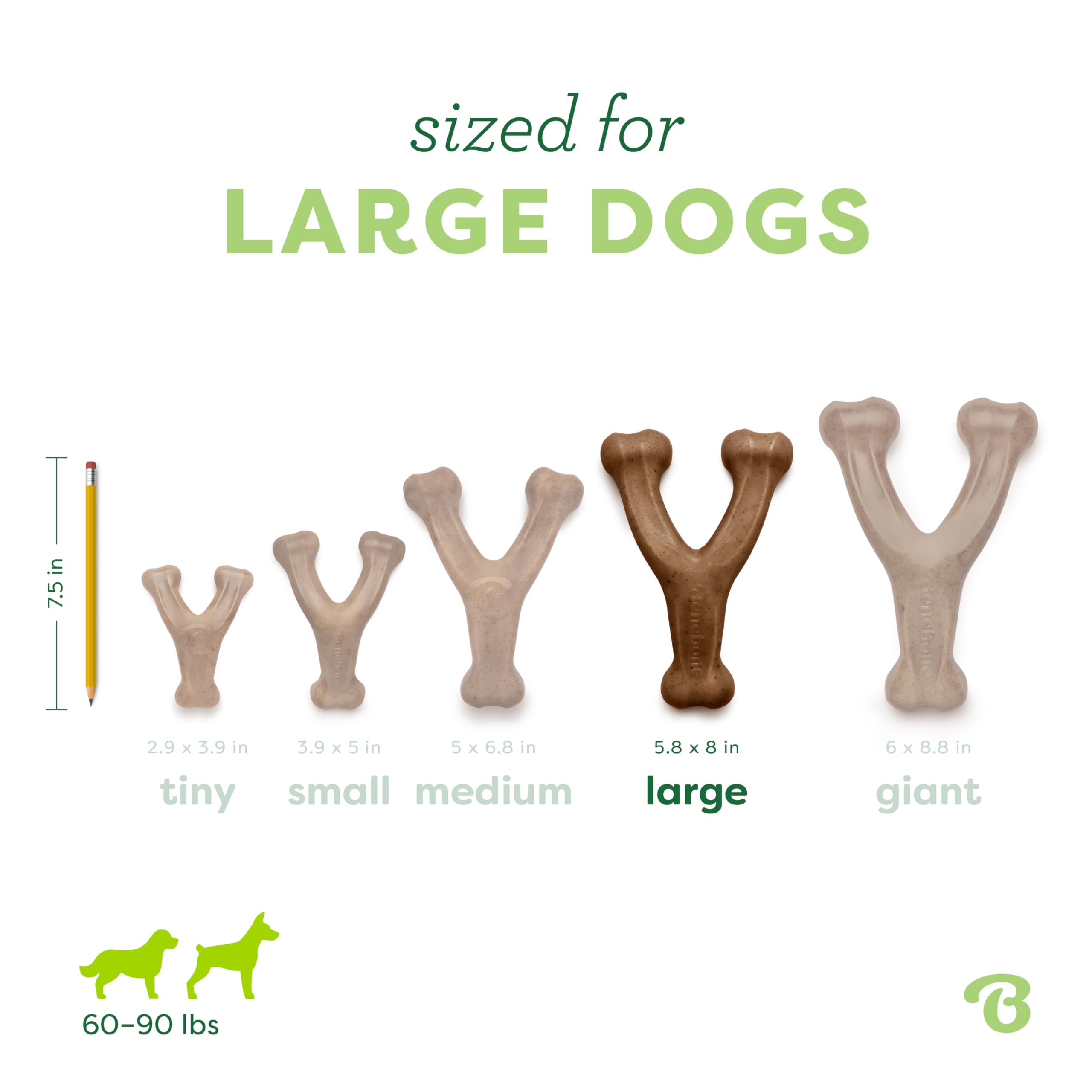 Benebone Wishbone fabriqué aux États‑Unis, qualité et origine clairement identifiables.