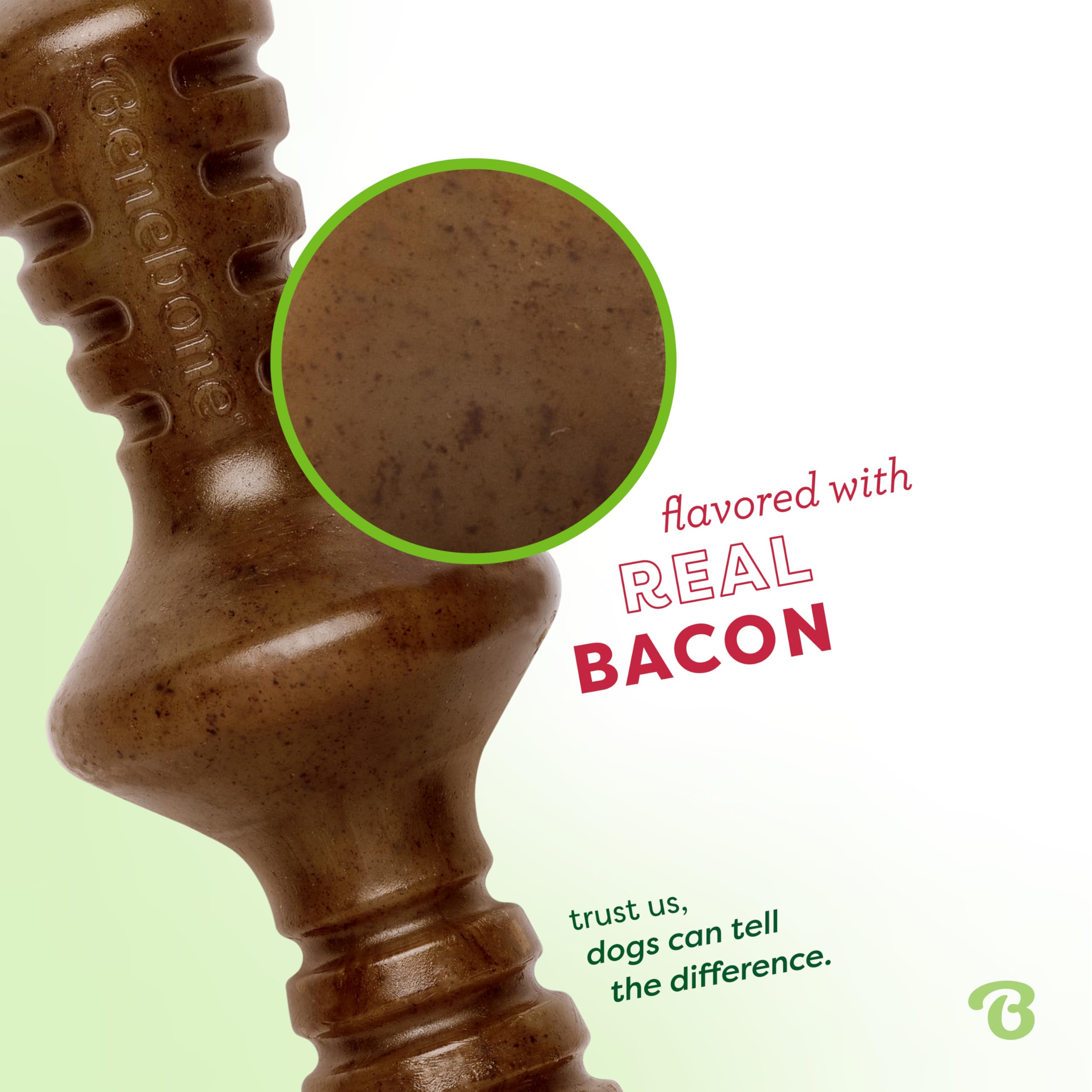 Benebone Zaggler saveur bacon réel pour une dégustation lors du jeu.