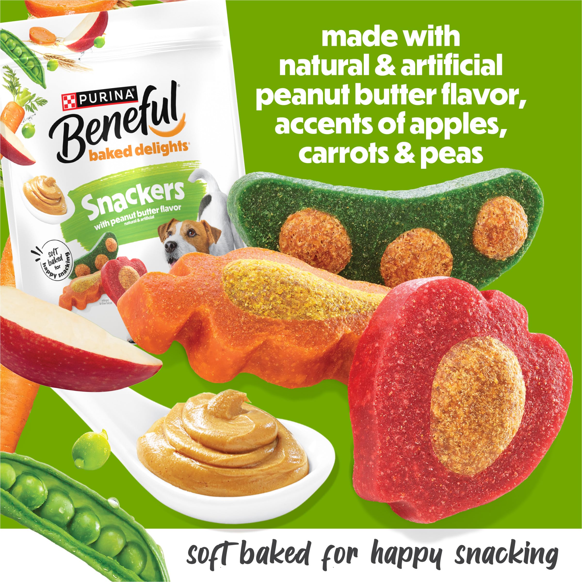Beneful Baked Delights Snackers texture croustillante visible, pour une expérience croquante