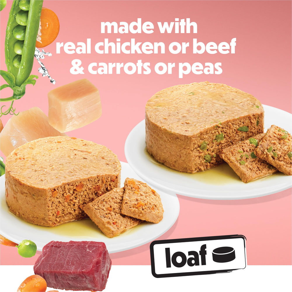 Beneful boeuf humide, pack de 12, texture carnée et appétissante.