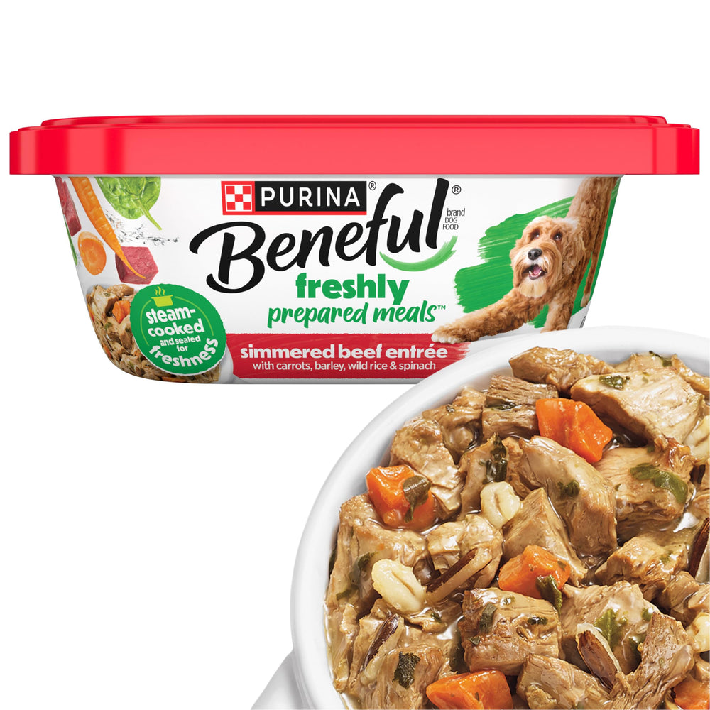 Beneful boeuf et legumes tub: morceaux appétissants pour un repas équilibré.