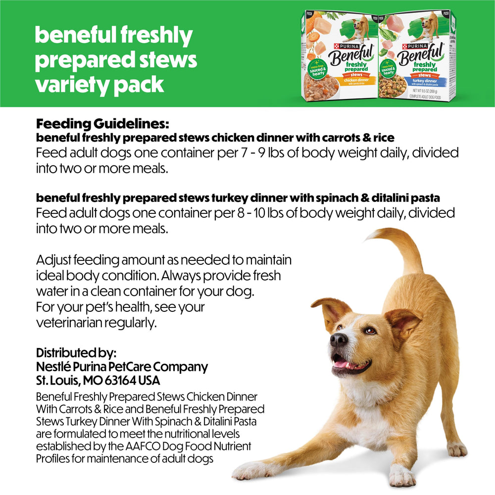 Protéines de qualité dans Beneful Freshly Prepared Stews pour chien adulte.
