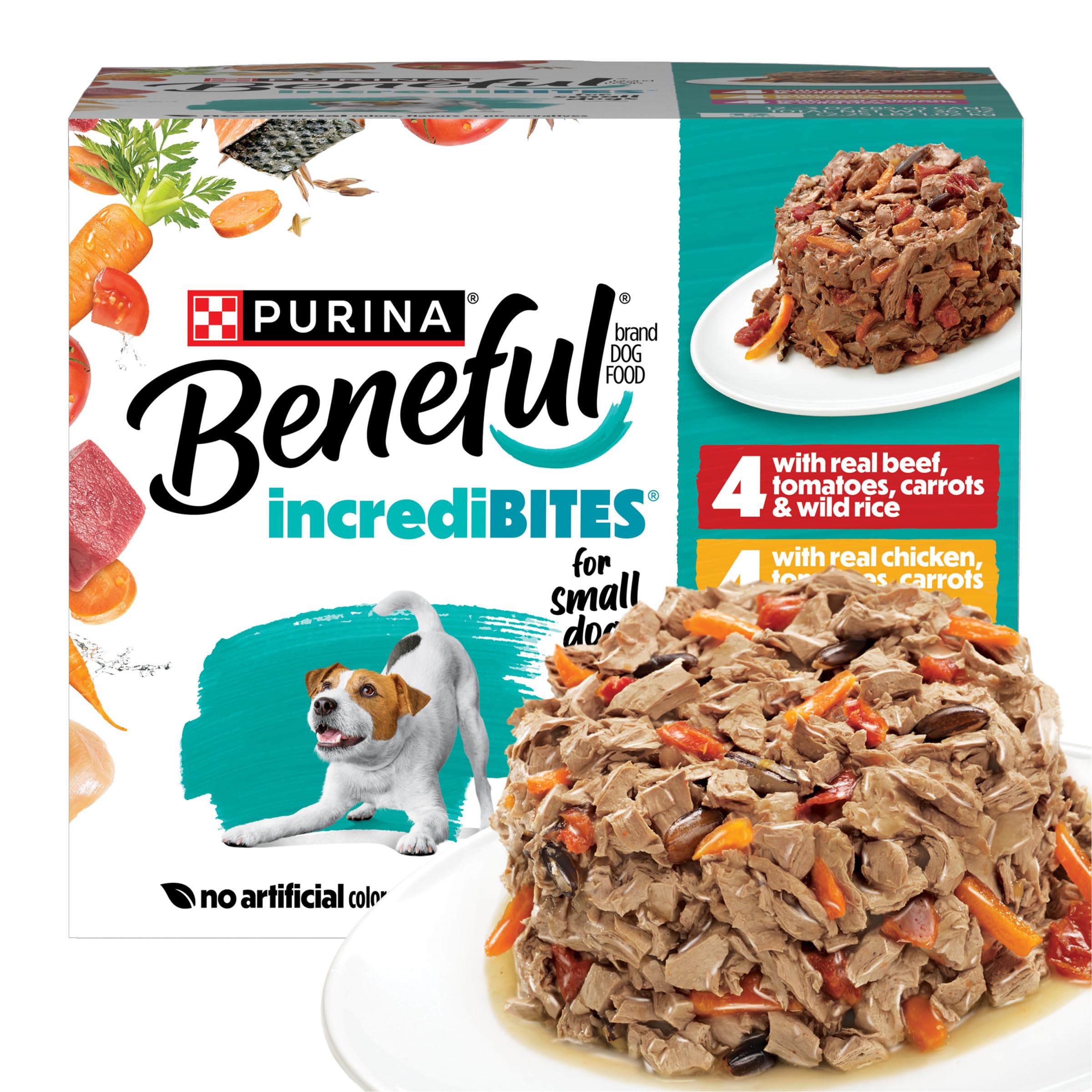 Beneful Incredibites petite race, boîte 3 oz prête à servir pour repas quotidiens.