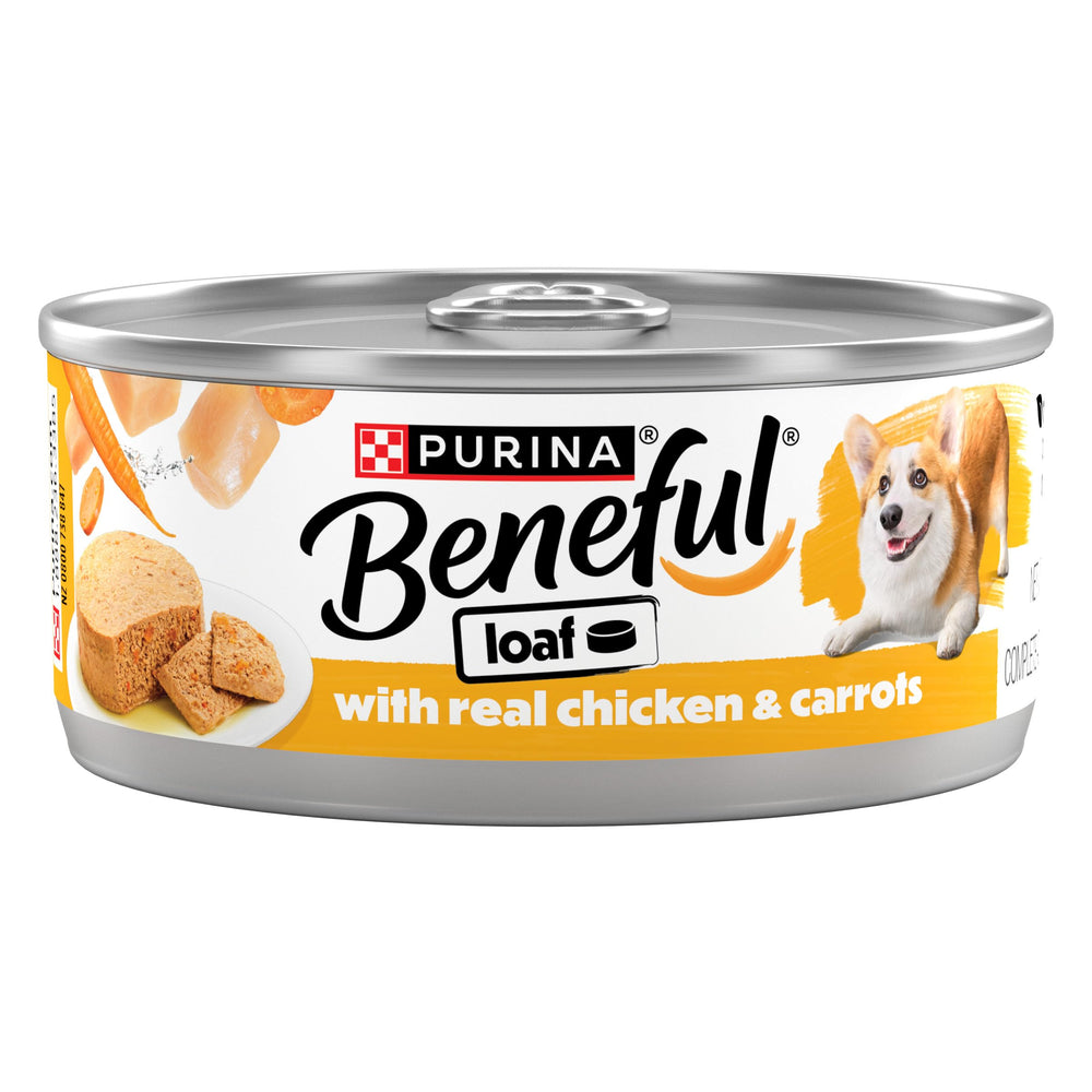 Beneful Pâté poulet-carottes — repas humide avec poulet réel et légumes visibles.