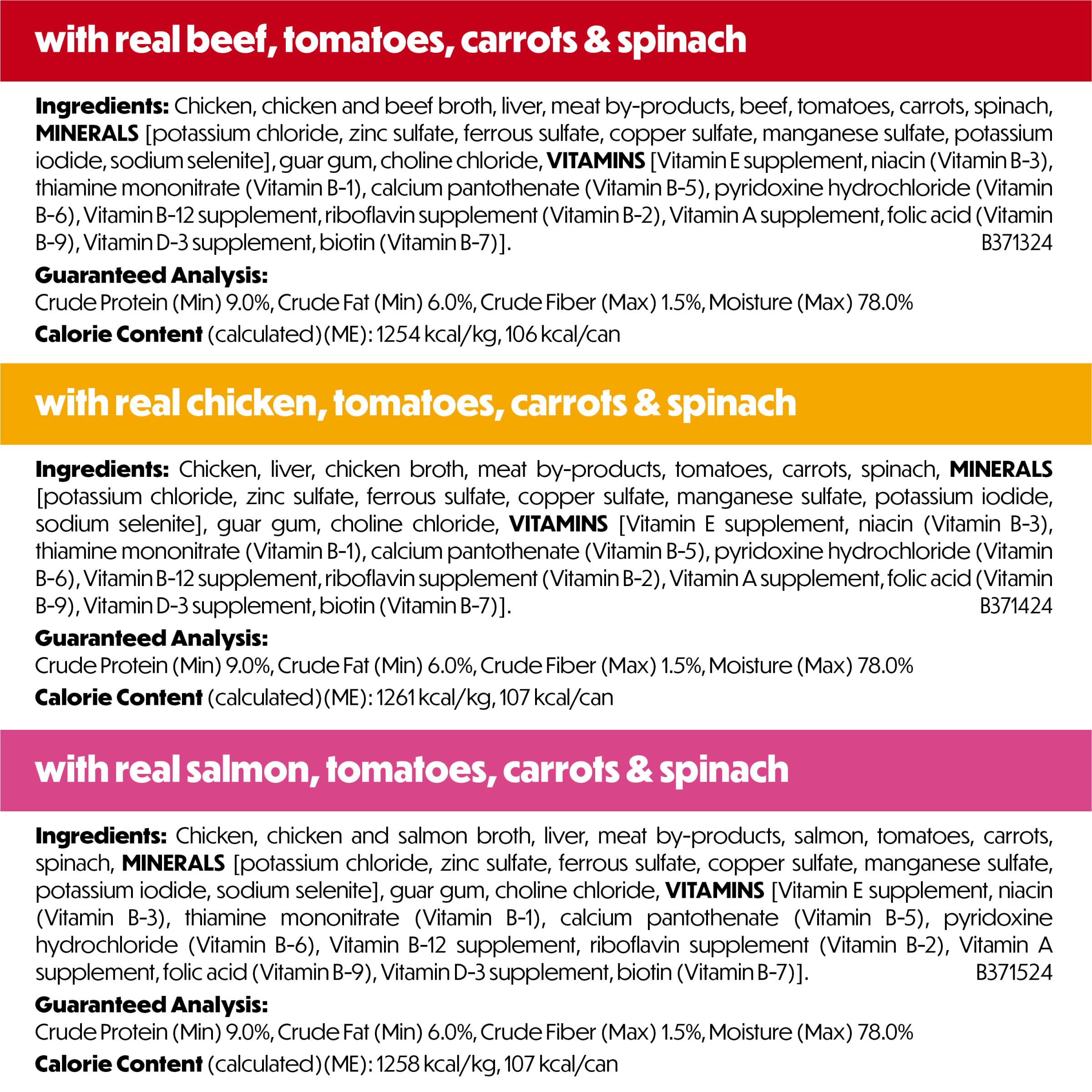 Beneful Légumes Reels visibles dans chaque conserve.