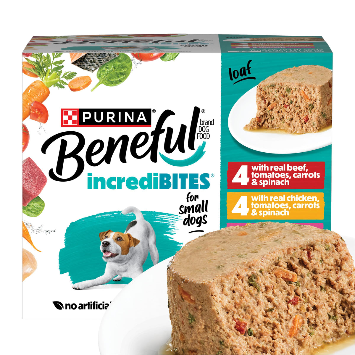 Beneful Pâté Poulet pour petit chien, texture tendre.