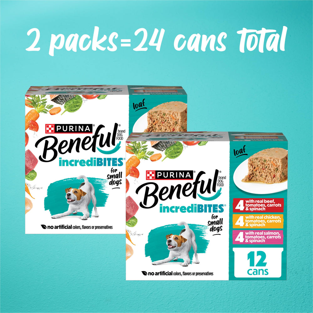 Beneful Pâté Saumon pour petit chien, goût appétissant.