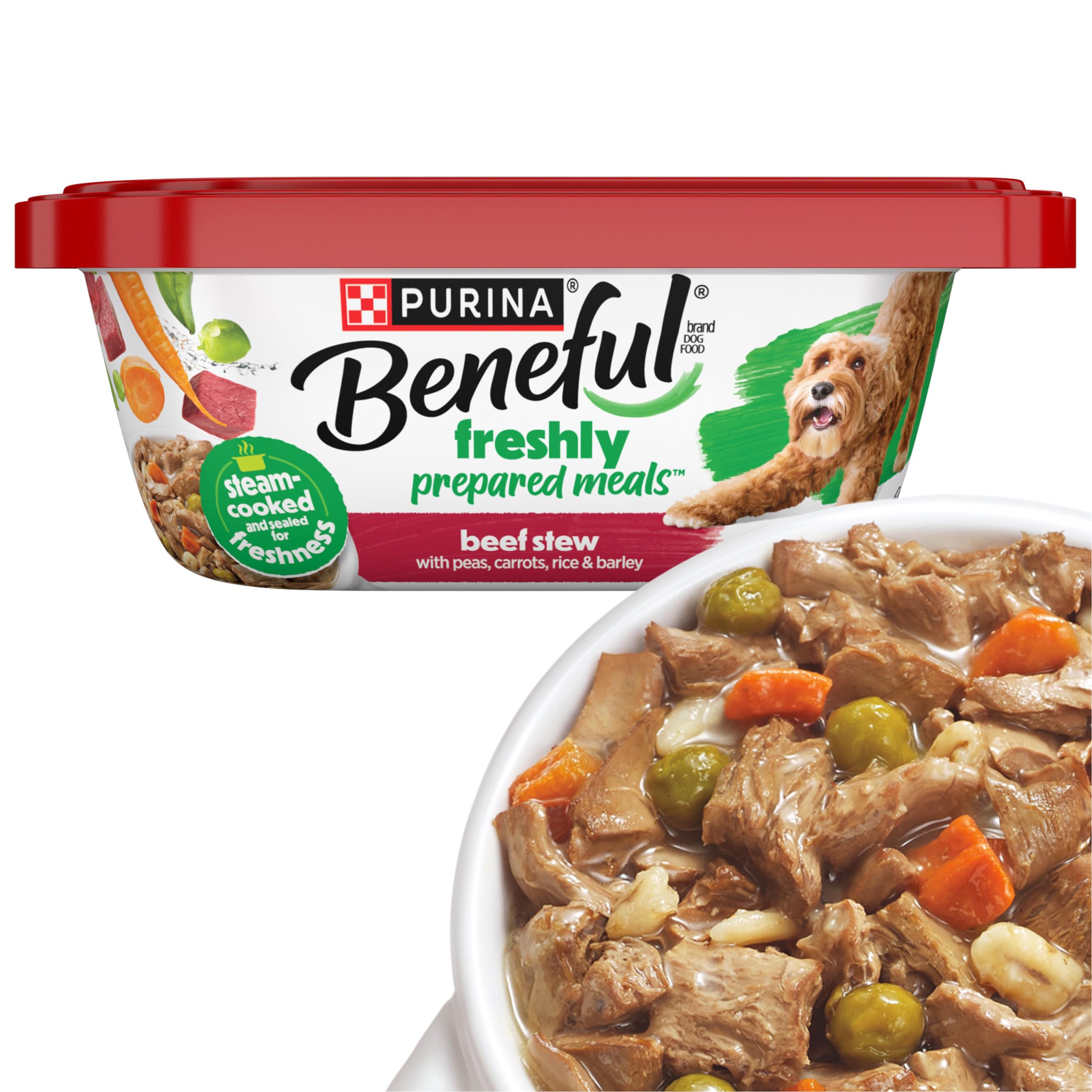 Beneful ragoût de bœuf en pot 10 oz avec petits pois, repas savoureux.