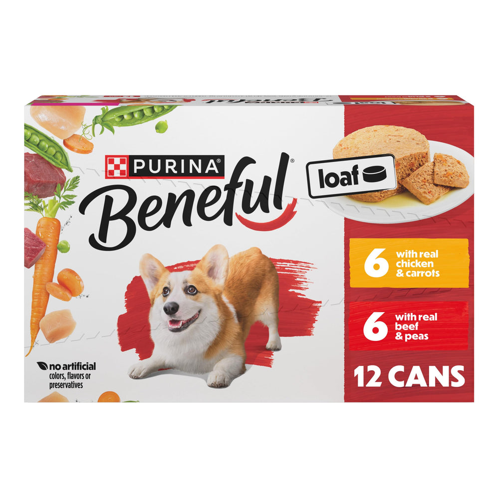 Beneful poulet humide, pack de 12, repas pratique et savoureux.