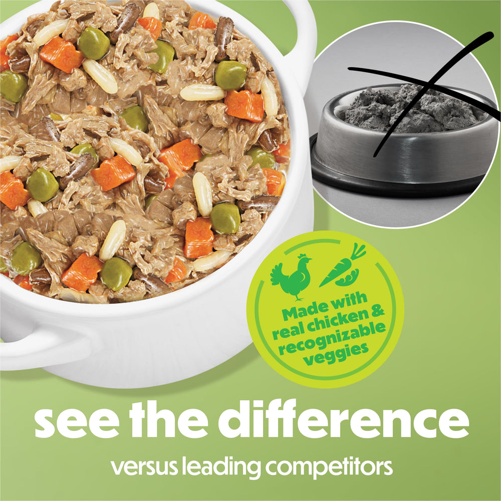 Beneful Freshly Prepared Blends: morceaux de poulet, texture tendre pour chien.