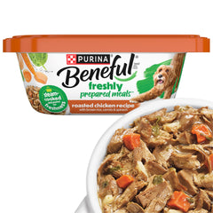 Beneful Poulet rôti avec riz brun et épinards, repas humide complet pour chien actif.