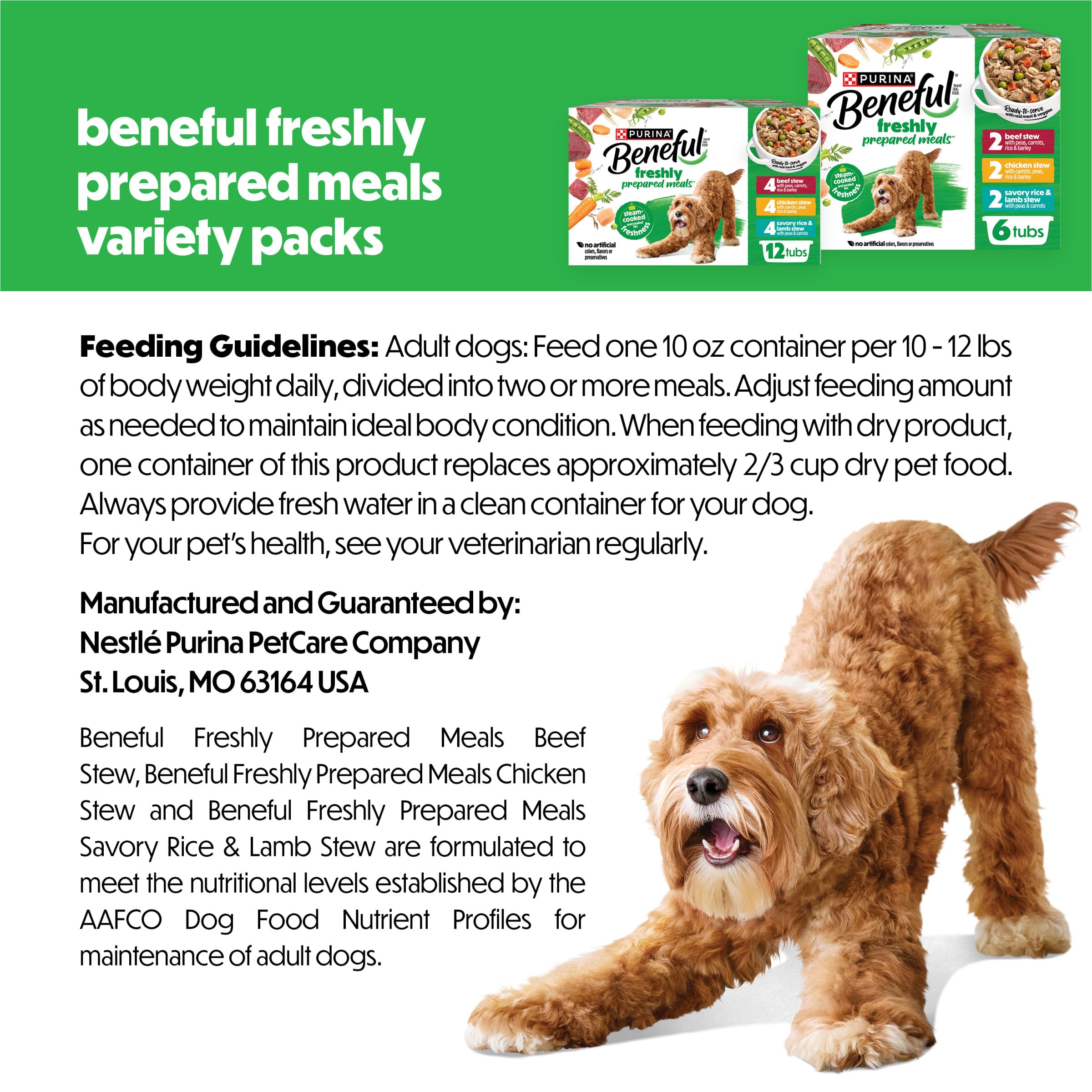 Beneful repas frais agneau, tub 10 oz, repas équilibré.