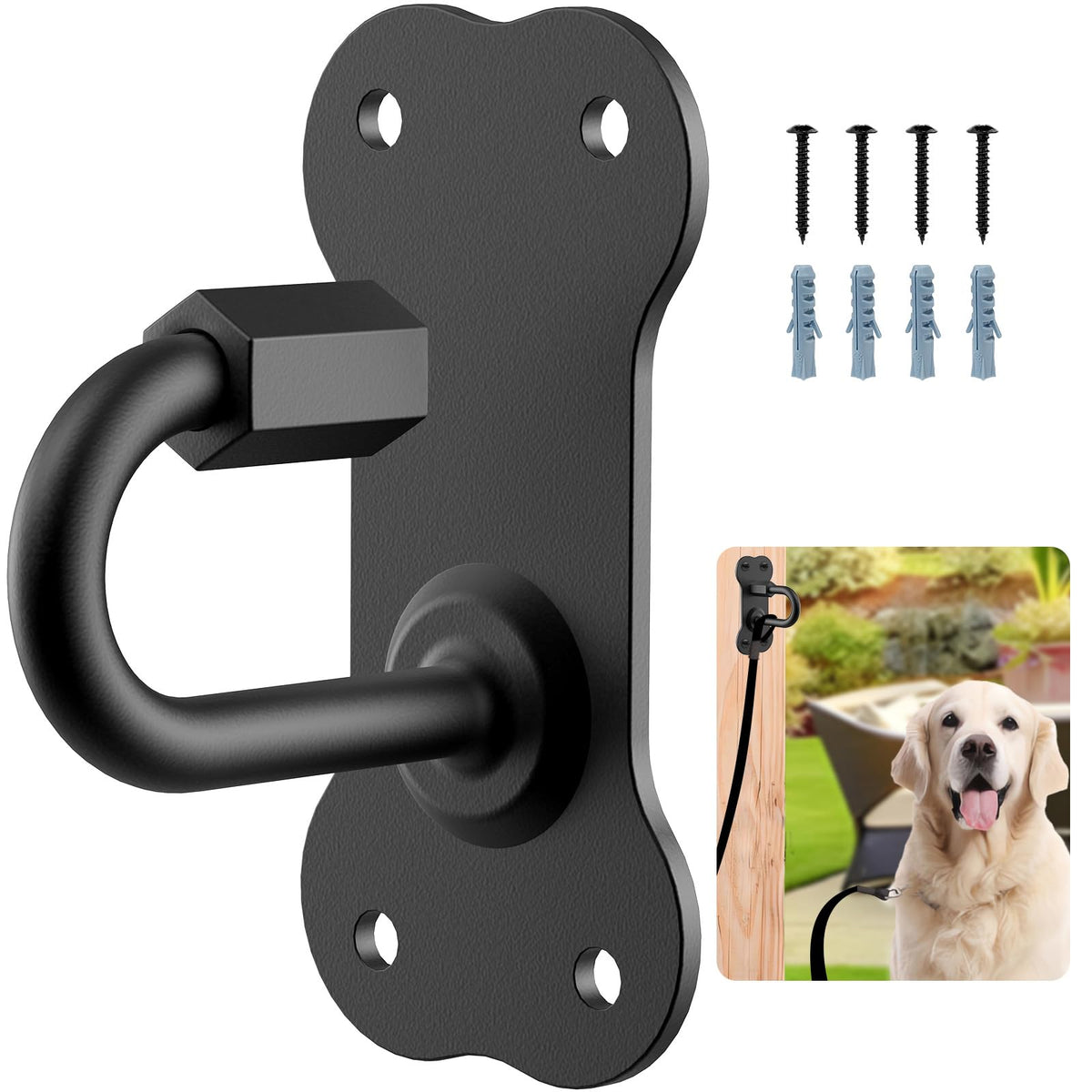Porte-laisse BeneLabel monté sur mur, fixation robuste pour chiens.