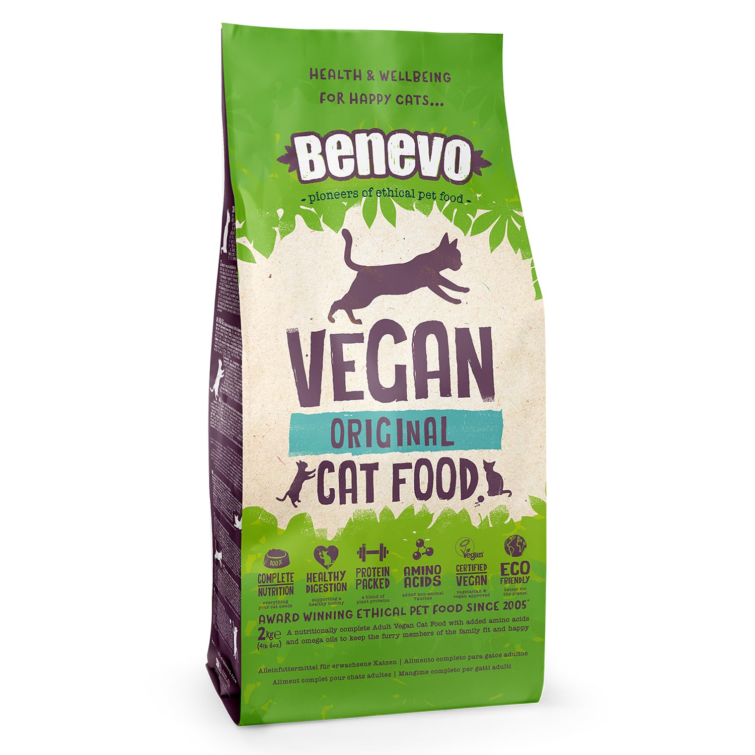 Benevo croquettes chat adulte – croquettes croussillantes et nutrition végétale complète.