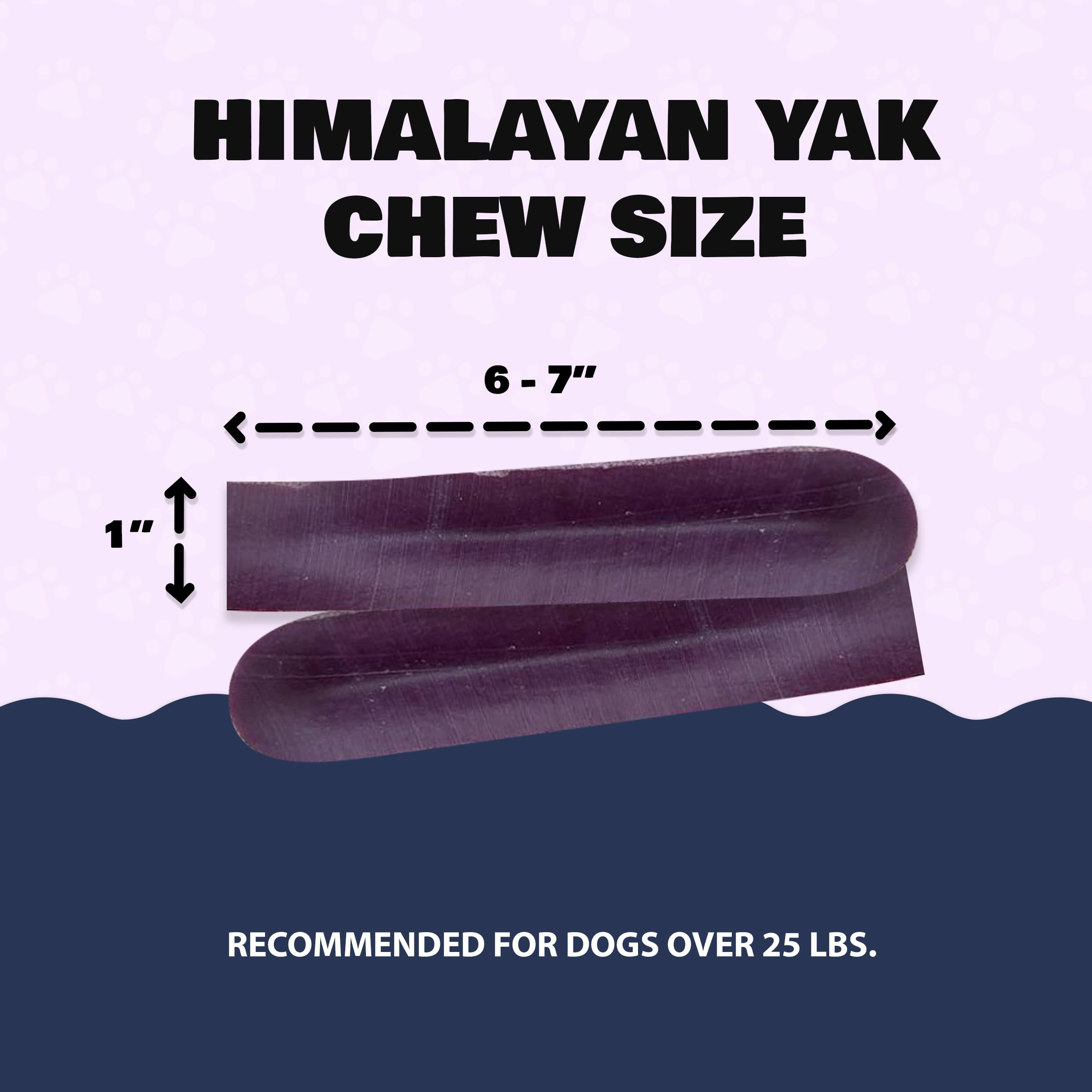 Benji & Louie Yak Chews myrtille moyen – texture dense pour mâcher longtemps.