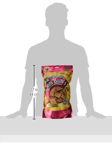 Chien content dégustant Benny Bullys Foie Boeuf Lyophilise – récompense saine.