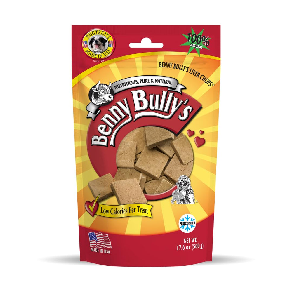 Friandise Benny Bullys Chops Foie Boeuf Lyophilise – emballage pratique et naturelle.