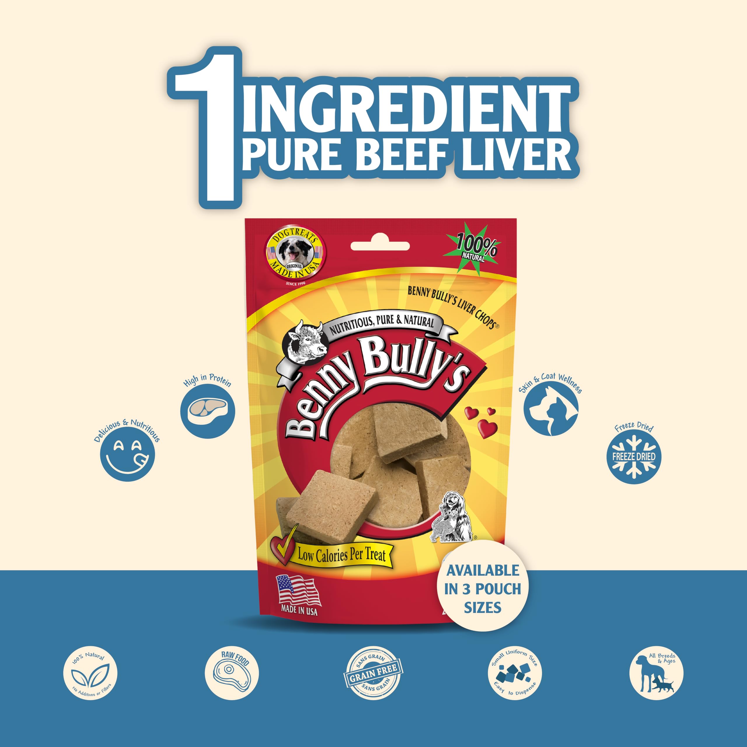 Energie naturelle Benny Bullys Foie Boeuf Lyophilise – idéal lors d'activités.