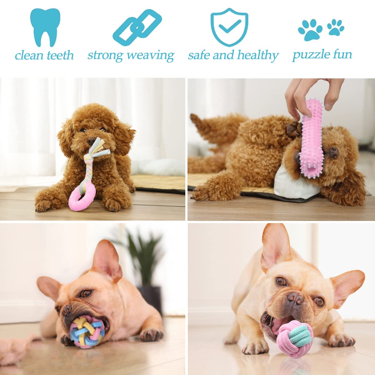 BENSEAO accessoires dentition pour chiots, aide à soulager les gencives en douceur.