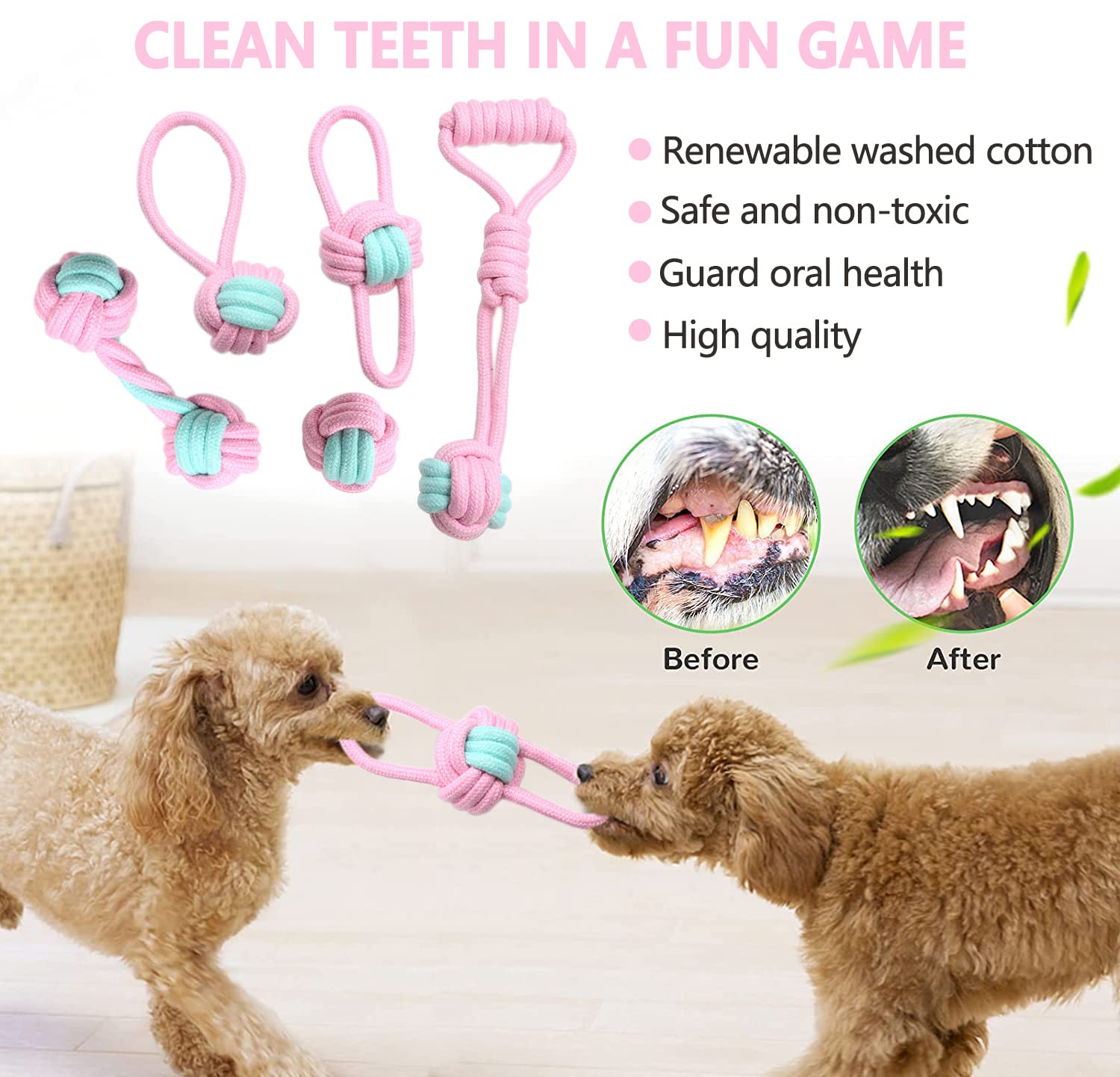 BENSEAO balle-cloche pour chiots, stimule l'audition et encourage le jeu.