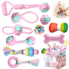 Jouet corde dentition BENSEAO pour chiots, favorise la mastication et le jeu.
