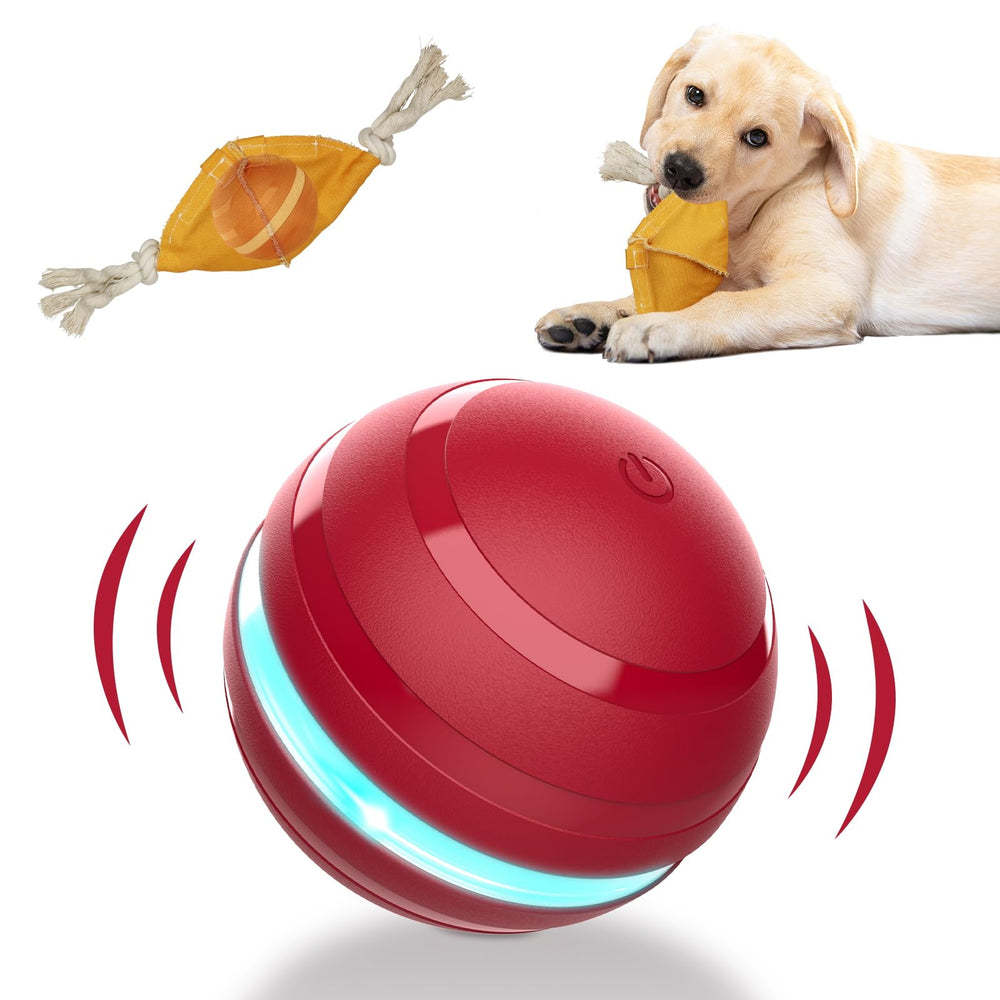 BENTOPAL balle a mouvement rouge attire et stimule les chiens actifs