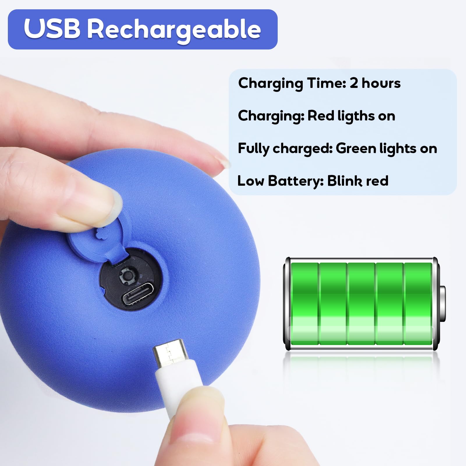 Recharge USB rapide, plus besoin de piles pendant les séances.