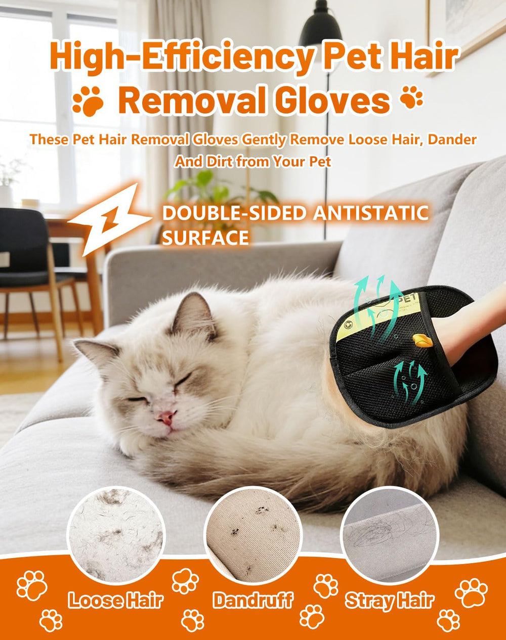 BEOWUI: gants avec maille respirante pour le toilettage et le ménage.