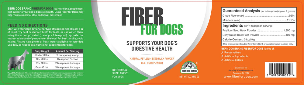 Utilisation quotidienne Bern Dog Brand fibre chiens, pratique et sans besoin de réfrigération
