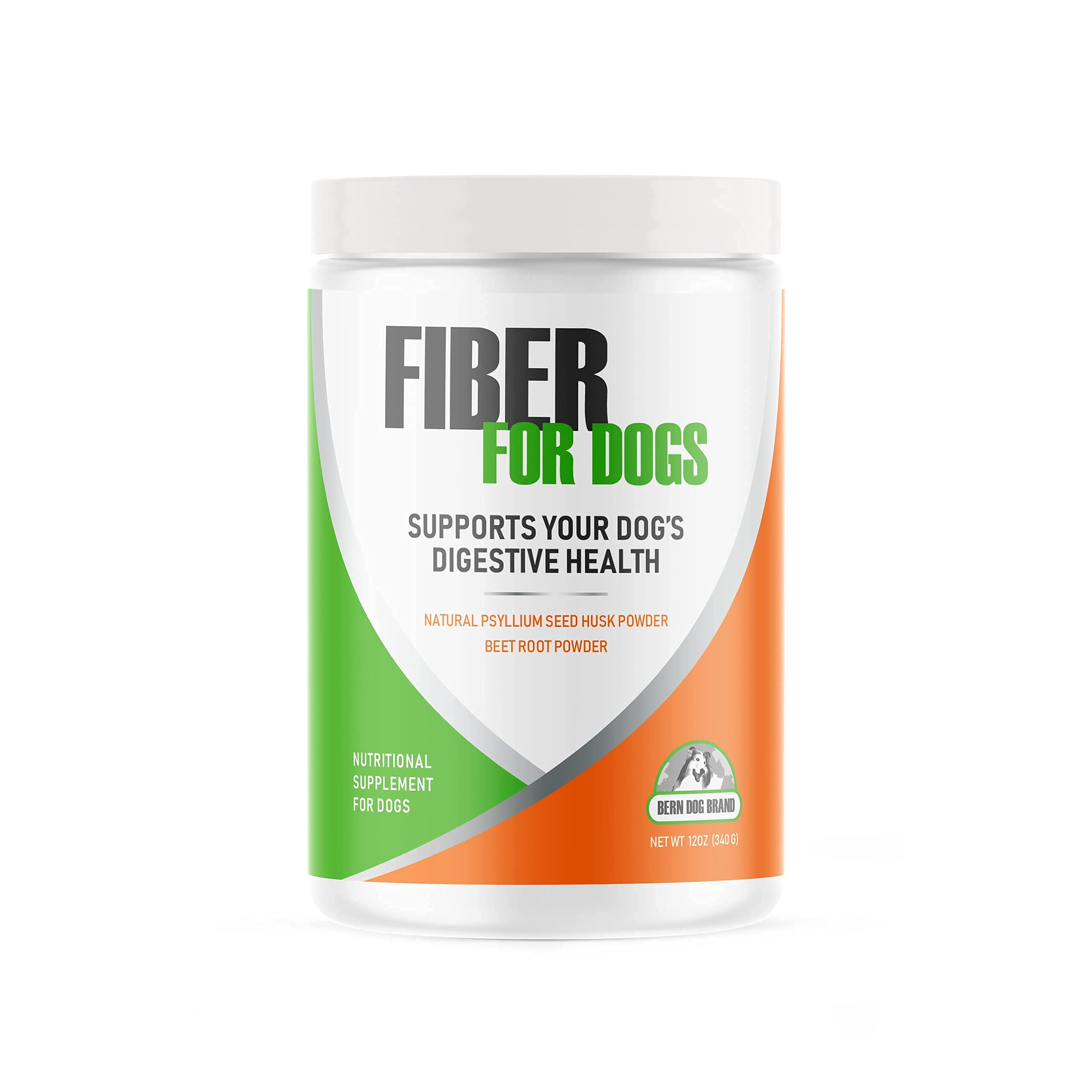 Bern Dog Brand Fibre avec poudre psyllium husk soutient la régularité des chiens.