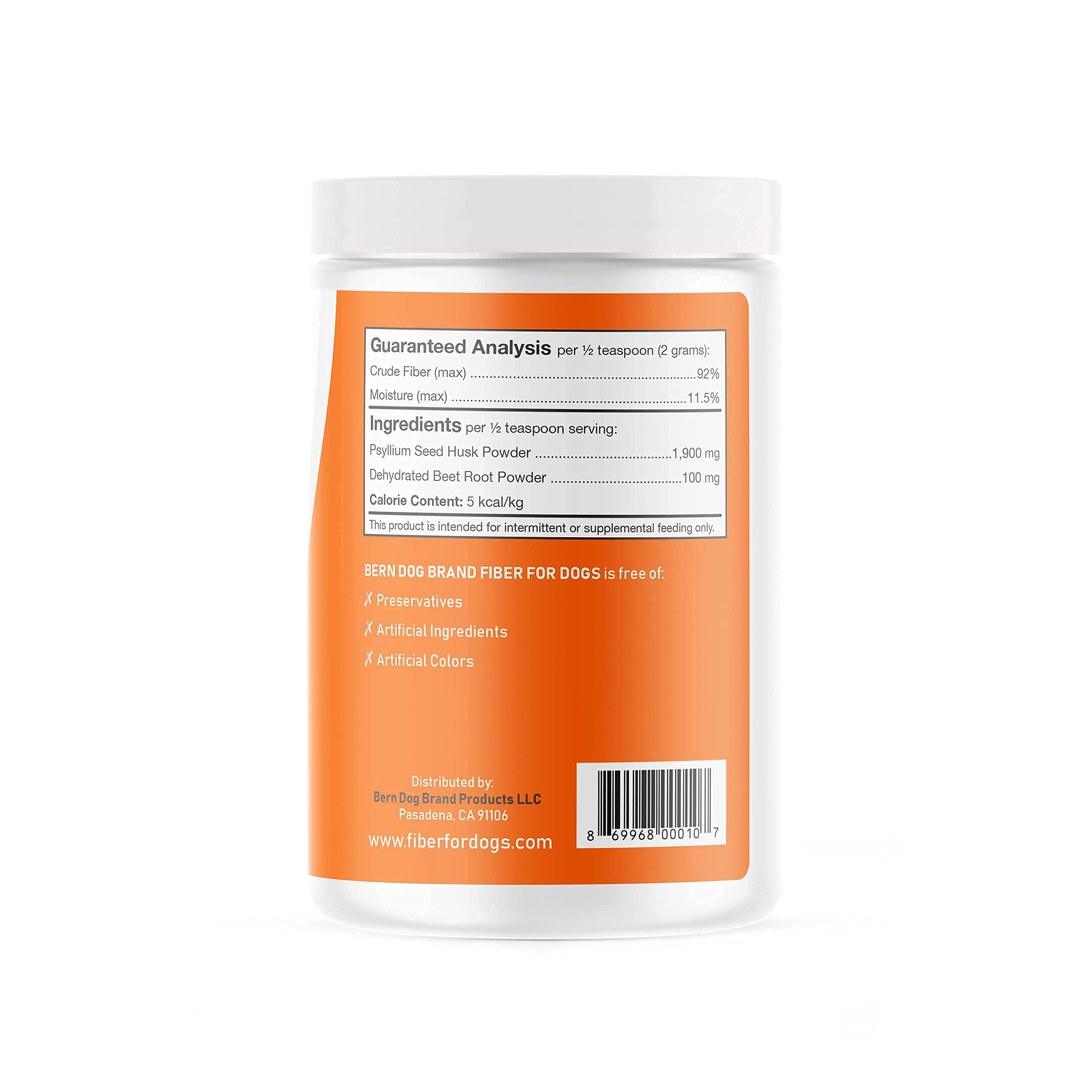 Fibre Bern Dog Brand pour chiens : dosage pratique et voyage facile.