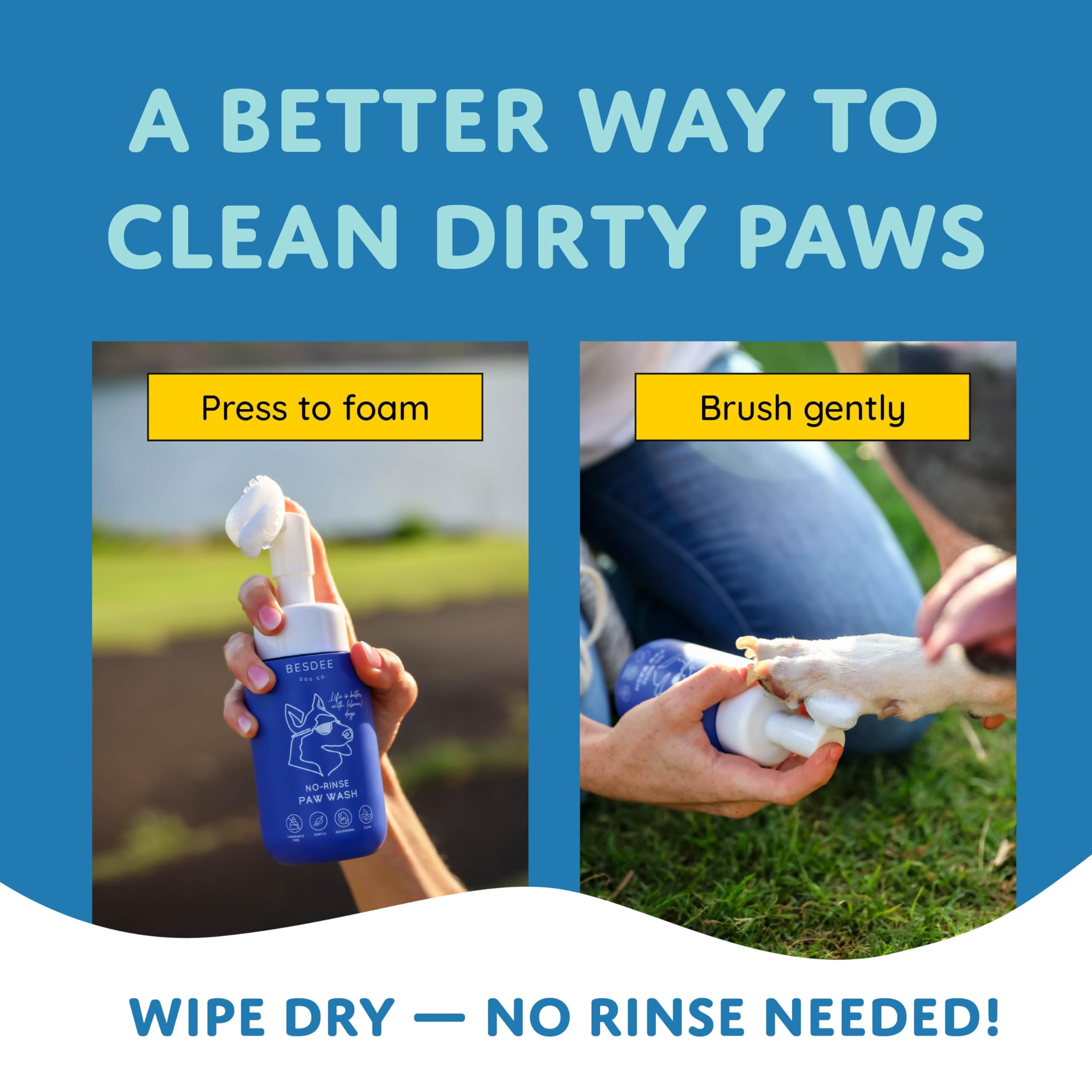 Brosse mousse Besdee Dog Co pour pattes