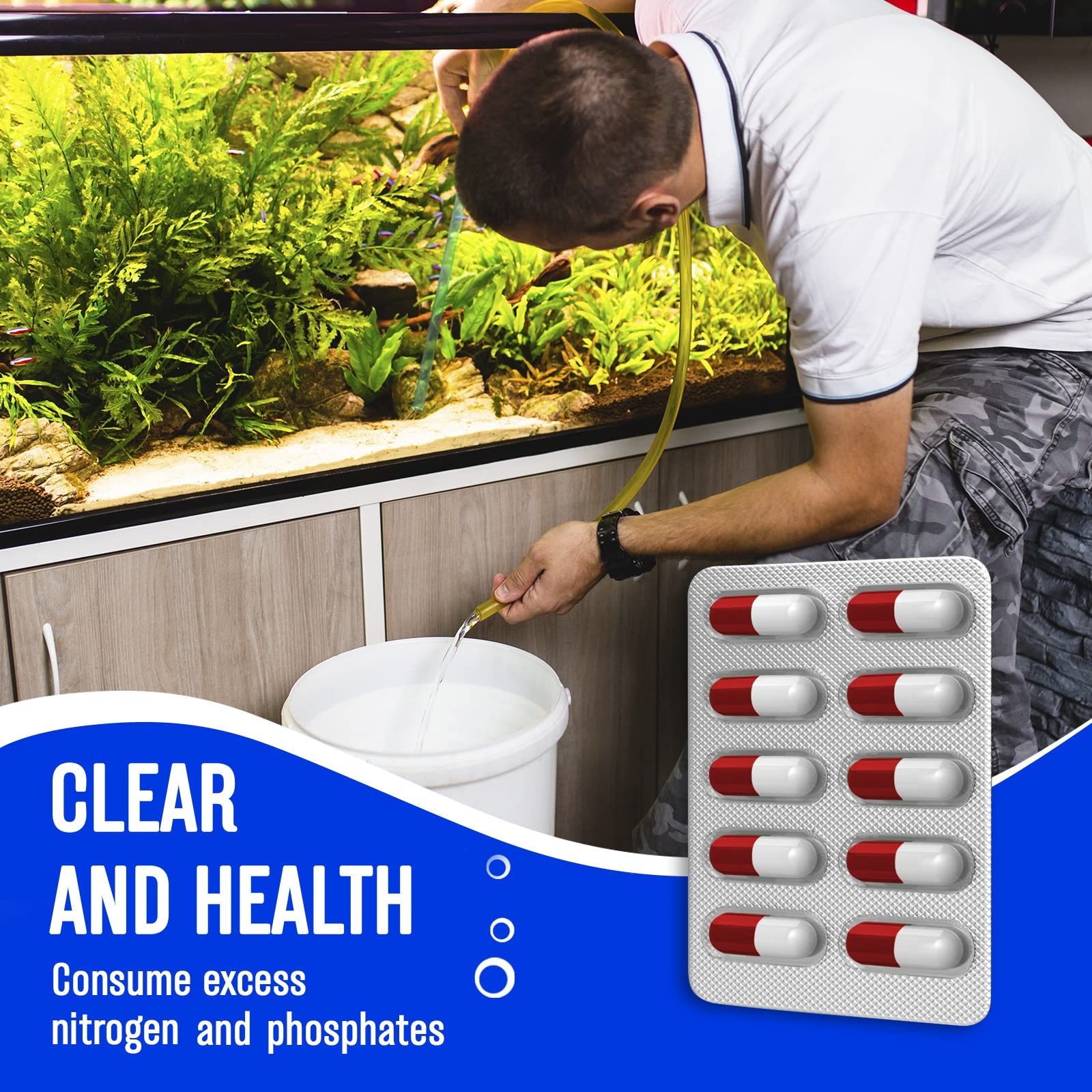 Beseder Bio Capsules eau claire : amélioration de la clarté de l'eau du bac
