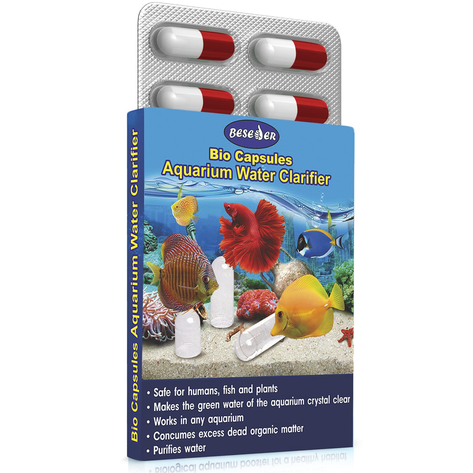 Beseder Bio Capsules nettoyant eau bac poisson : eau plus limpide et habitat sain