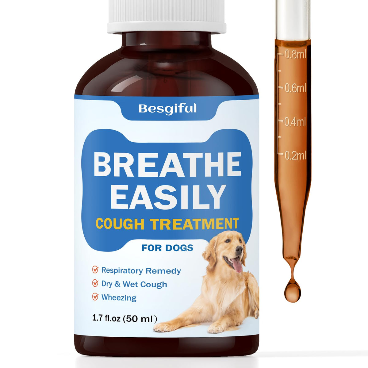 Besgiful gouttes-trachée chien: soutien respiratoire naturel pour chiens sensibles.