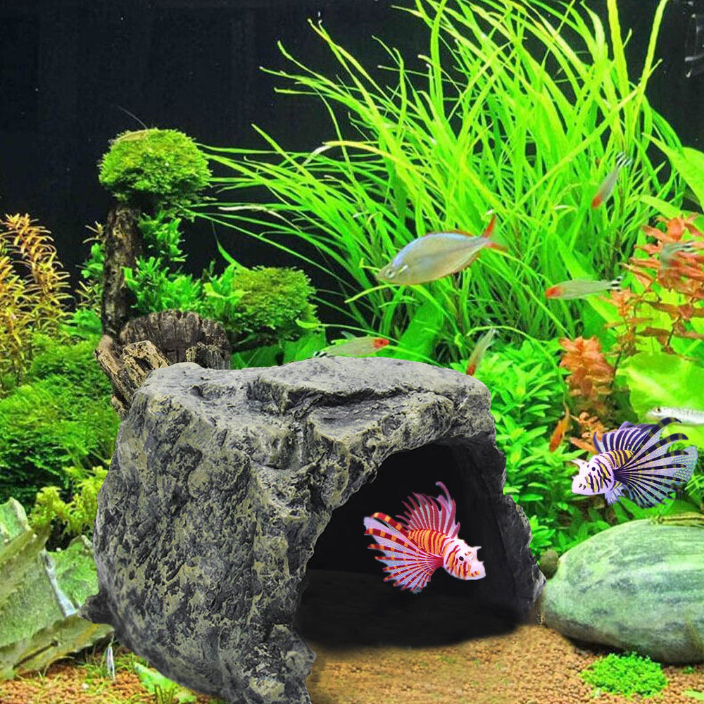 Besimple grotte-pierre aquarium-2 – cachette durable qui offre un abri naturel