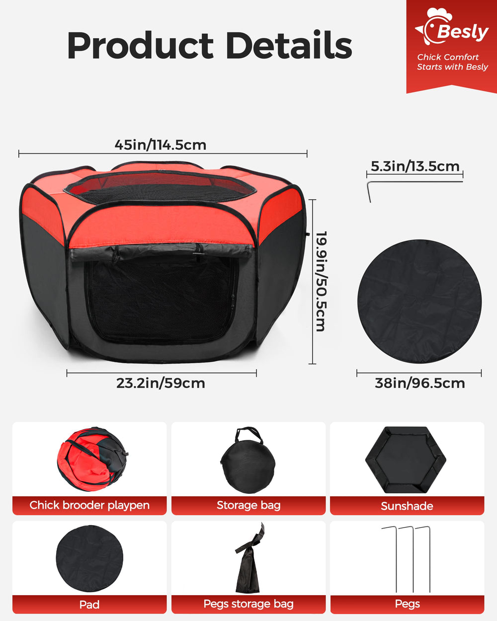 Besly boîte d'élevage pour poussins pliable et facile à ranger