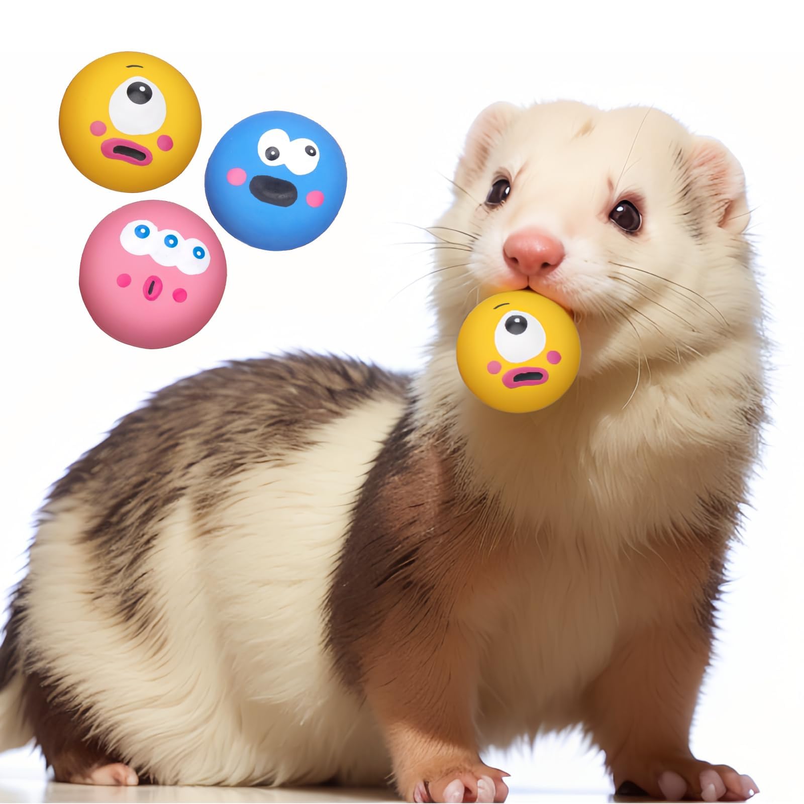 BESNEW balles siffleuses en latex pour furet, robustes et sûres.