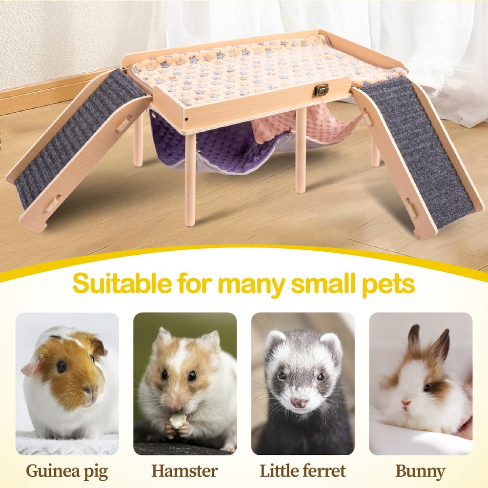 BESNEW bois pliable cachette pour petits animaux, rangement pratique.