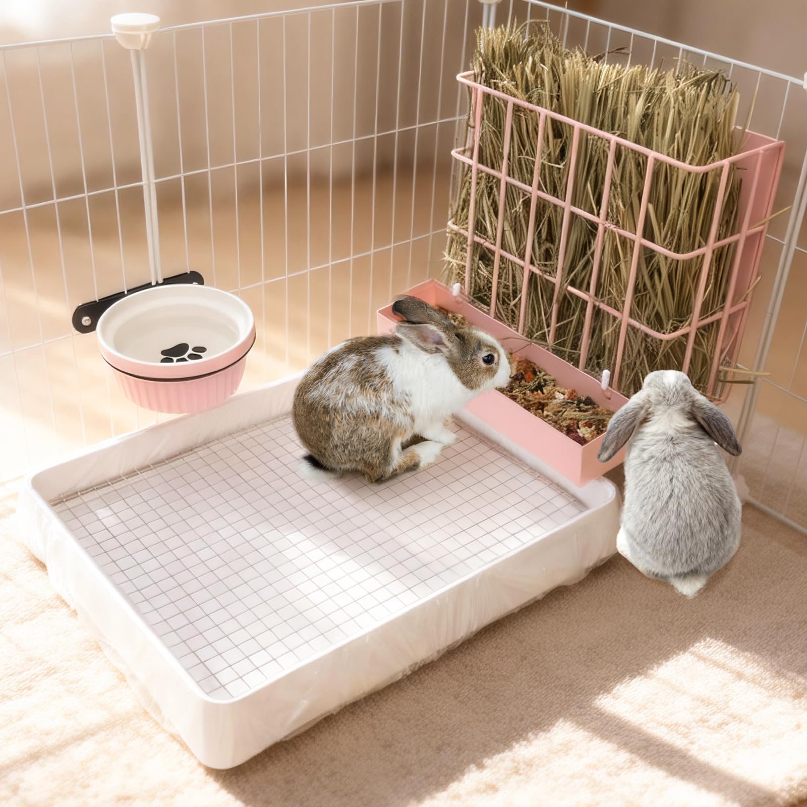 BESNEW grande capacité foin accès, alimentation continue pour lapin et petit animal.