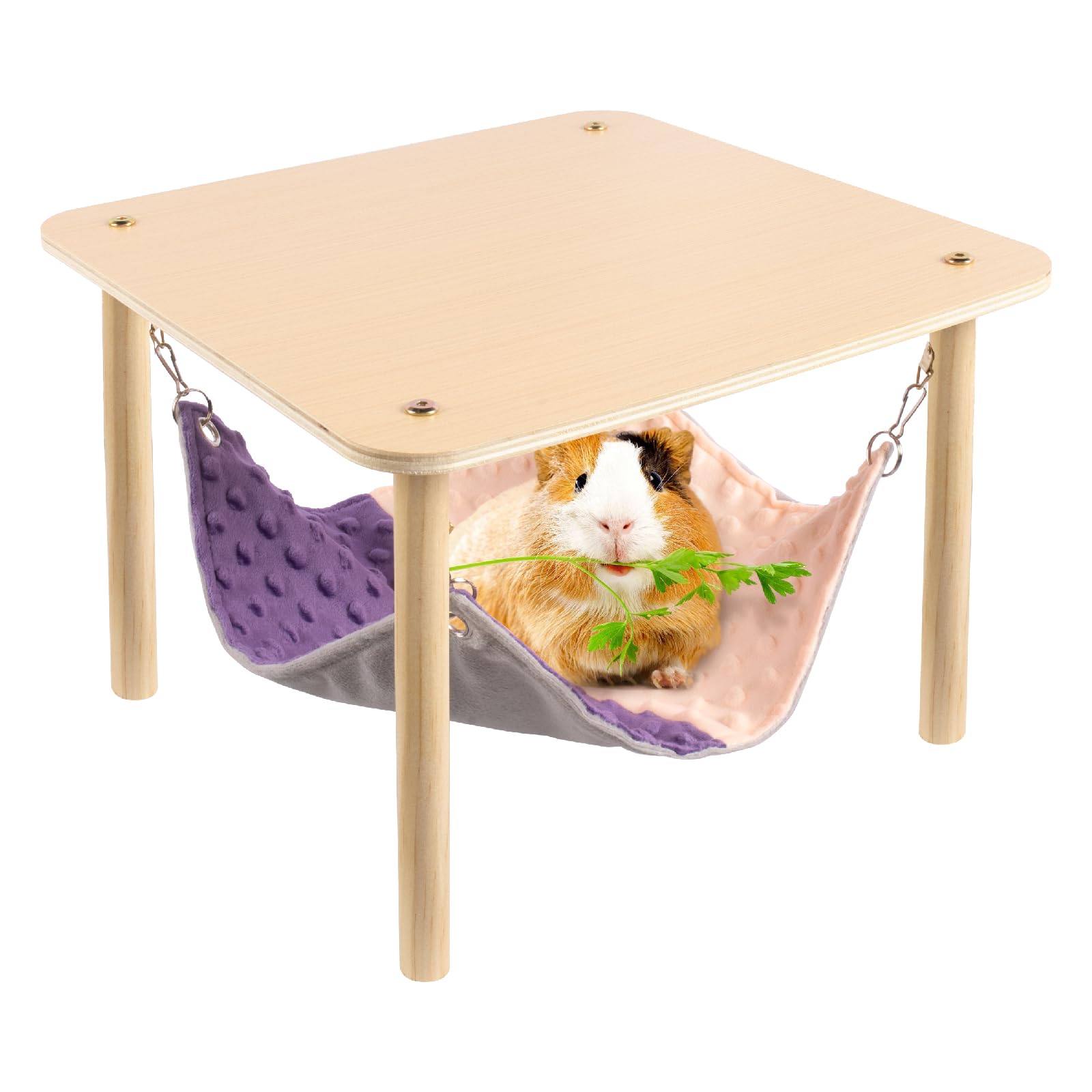 Hamac BESNEW pour cochon d’Inde avec grande plateforme en bois pour dormir.