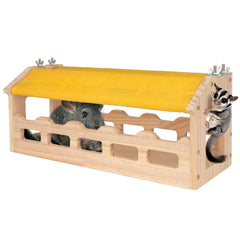 Pont en bois BESNEW pour chinchilla, robuste et durable.