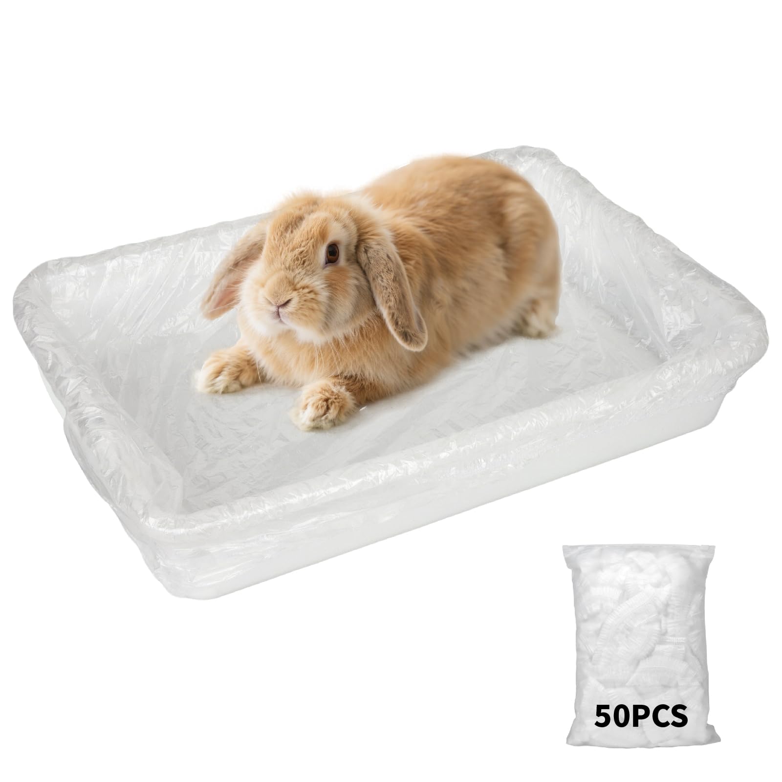 BESNEW sacs-litière pour cage lapin, ouverture élastique facilitant le remplacement
