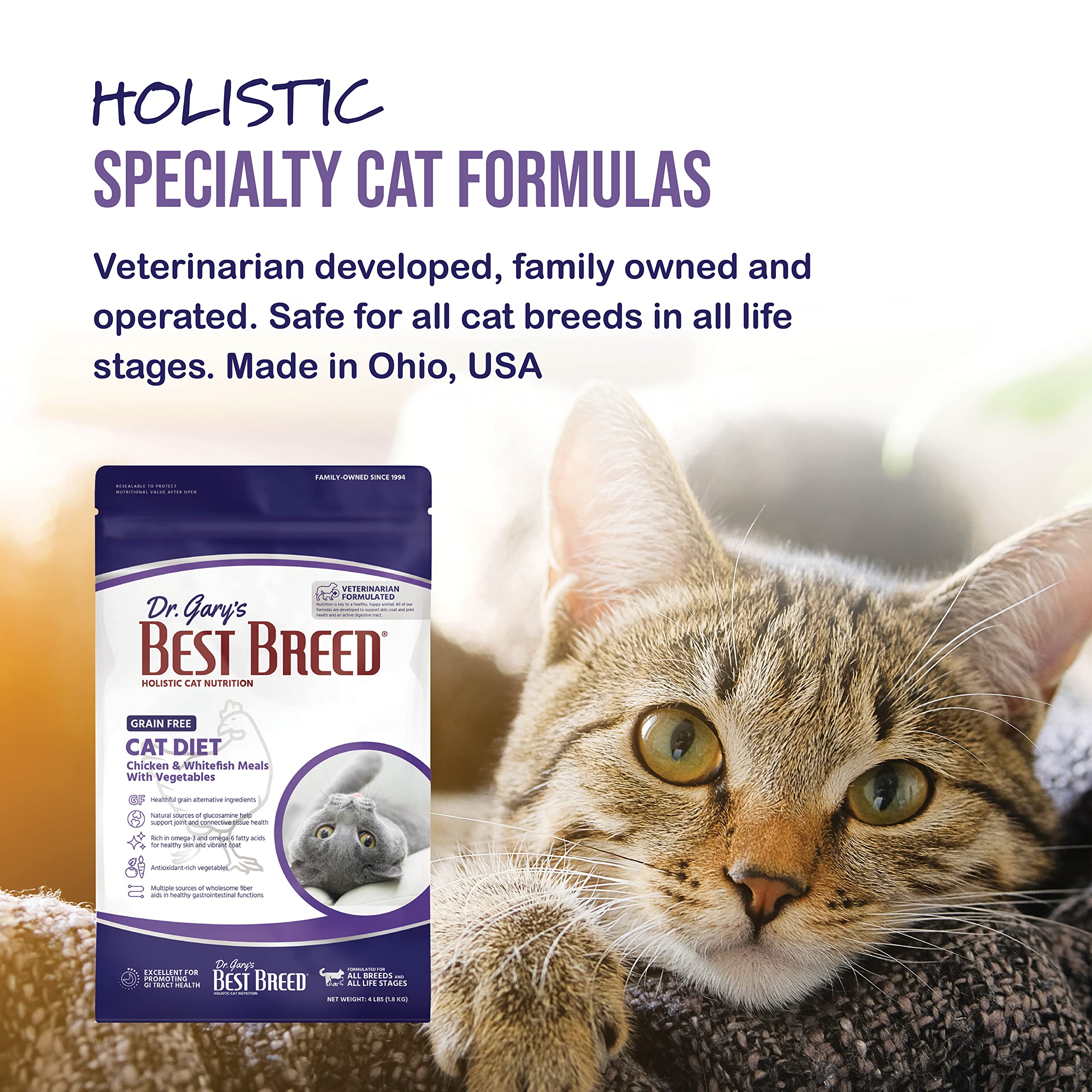 Best Breed croquettes sans maïs ni blé, profil digestible pour chats