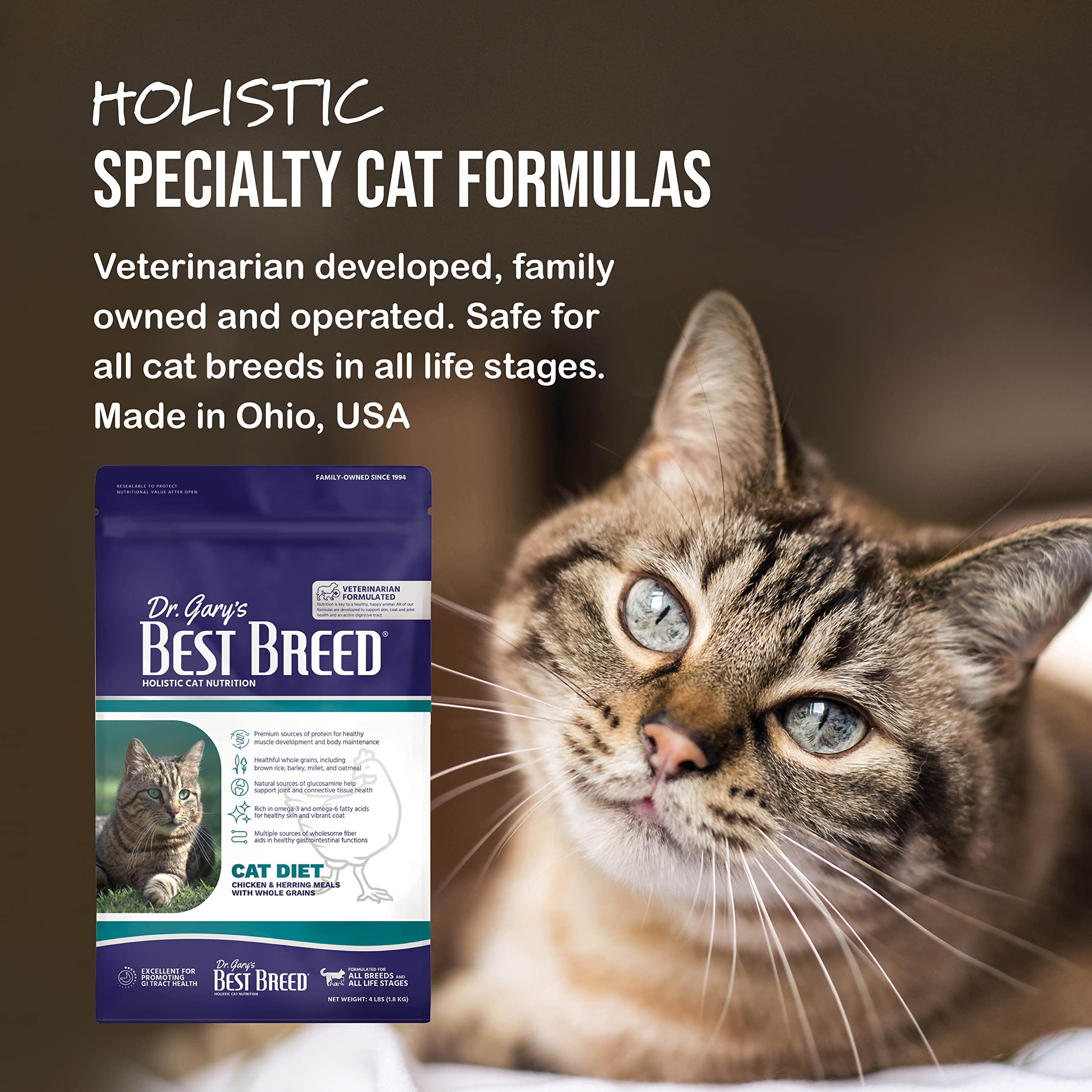 Taurine enrichie pour l'énergie et le bien-être du chat.